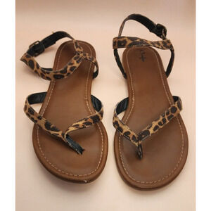 CURFEW - Brown Animal (Cheeta) Print Sandles - CUTE - Size 9 - See Pics.